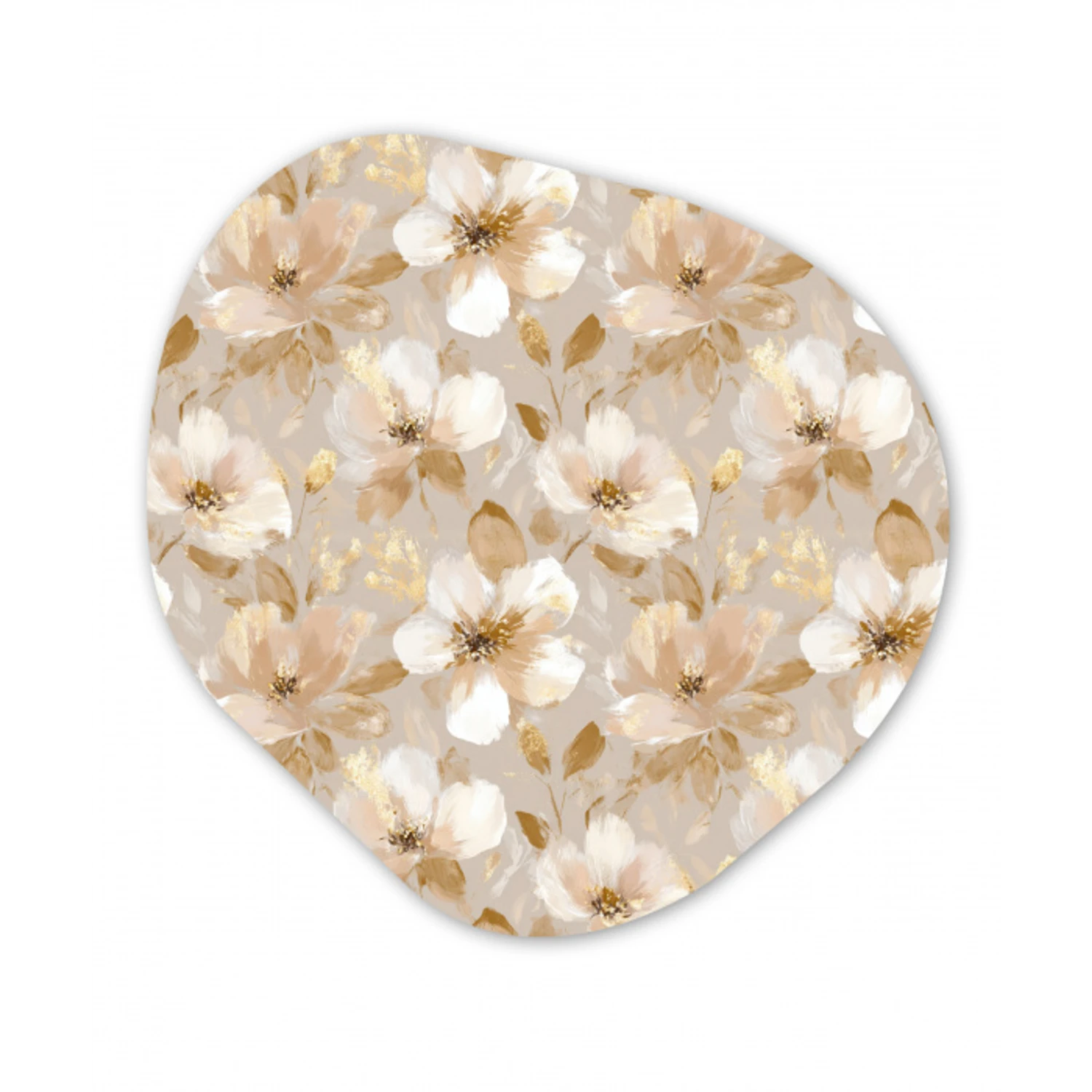 Bloemen - artistiek - Goud Wandcirkel Organisch Forex 3mm klein 629 -3d