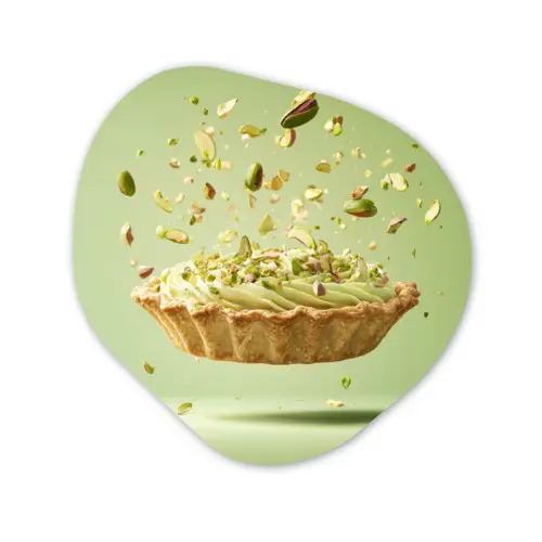 Pistache - Taart - Noten - Eten Wandcirkel Organisch Plexiglas middel -3d