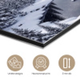 Sneeuwlandschap - Bergen - Rivier - Winter aluminium wit klein -closeup_NL