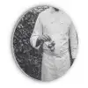 Tomaten - Chef - Zwart - Wit Akoestische PET Vilt - Rond klein -3d