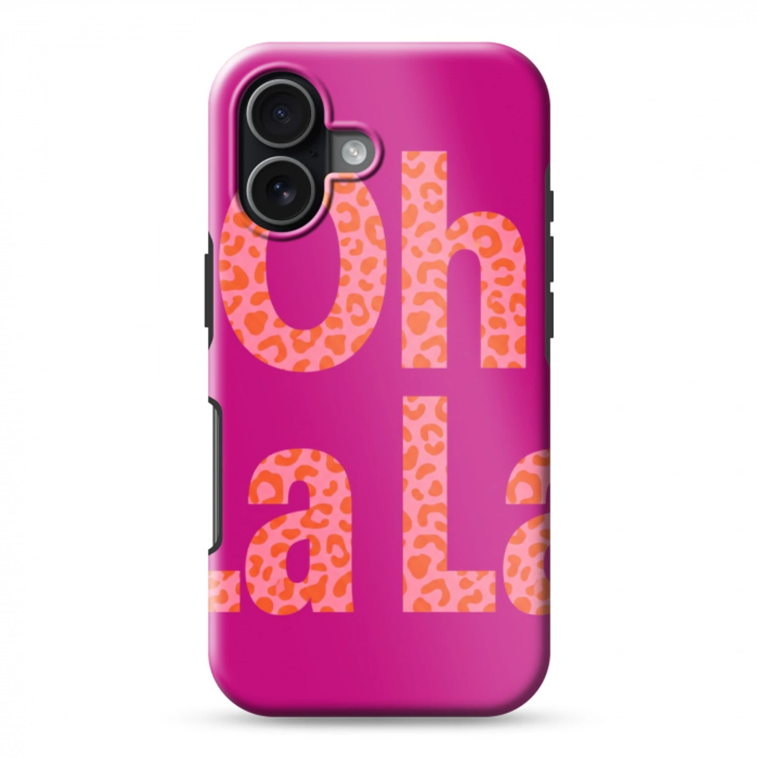 Oh la la - Luipaardprint - Roze Toughcase MagSafe Apple iPhone 17 klein -3d