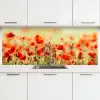 Klaprozen - Bloemen - Rood - Bloemenveld keuken achterwand 2 middel -3d