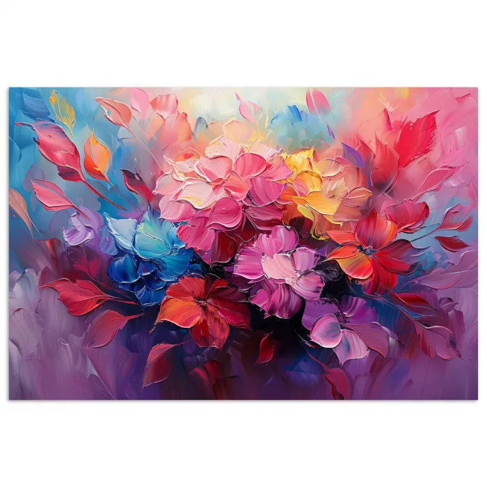Bloemen - Roze - Watercolor - Kunst poster papier klein -3d