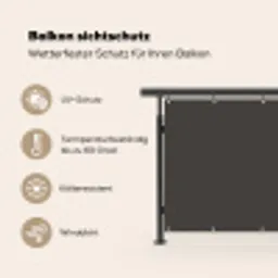 Grijs - Kleuren - Effen Balkonbeschermer Duitsland klein 596 -specs