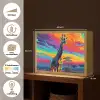 Giraffe - Savanna - Lucht - Gekleurd Light Box met batterij (Wandlamp) middel -USP_websiteoverzichtNL