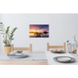 Steg - Sonnenuntergang - Wasser - Meer - Spiegelung Muursticker klein -eettafel