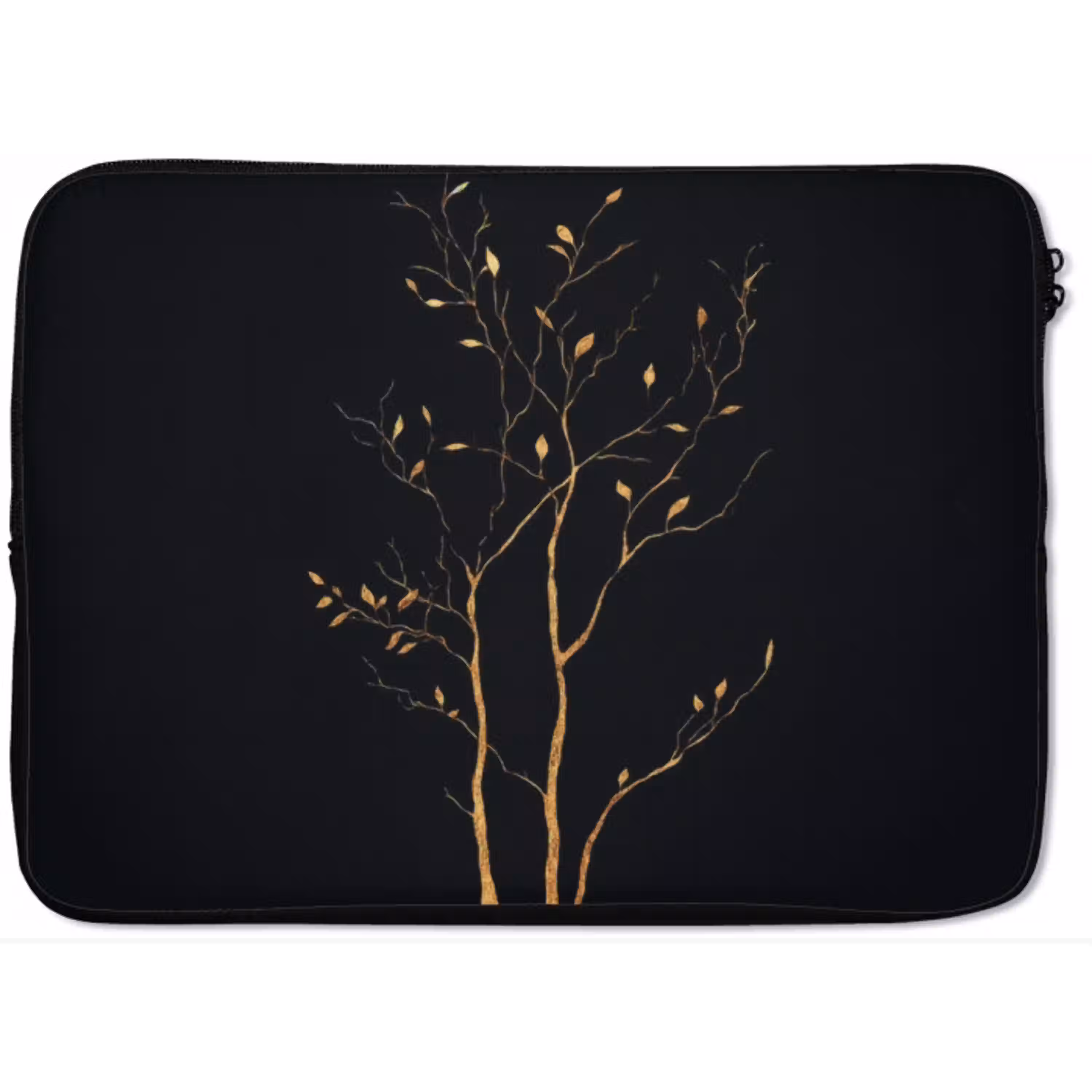 Takken - Blaadjes - Zwart laptophoes neopreen klein -zkaufland3dotto