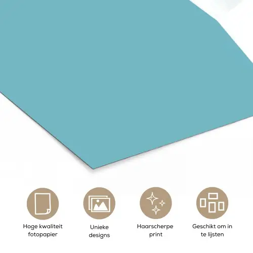 Ijsbeer - Lichtblauw - Minimalistisch poster papier klein -closeup_NL