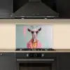 Zonnebril - Roze - Geit - Horen keuken achterwand spatscherm klein -sfeer1