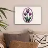 Tulpen - Paars - Lijst - Bladeren canvas 2cm klein -sfeer1