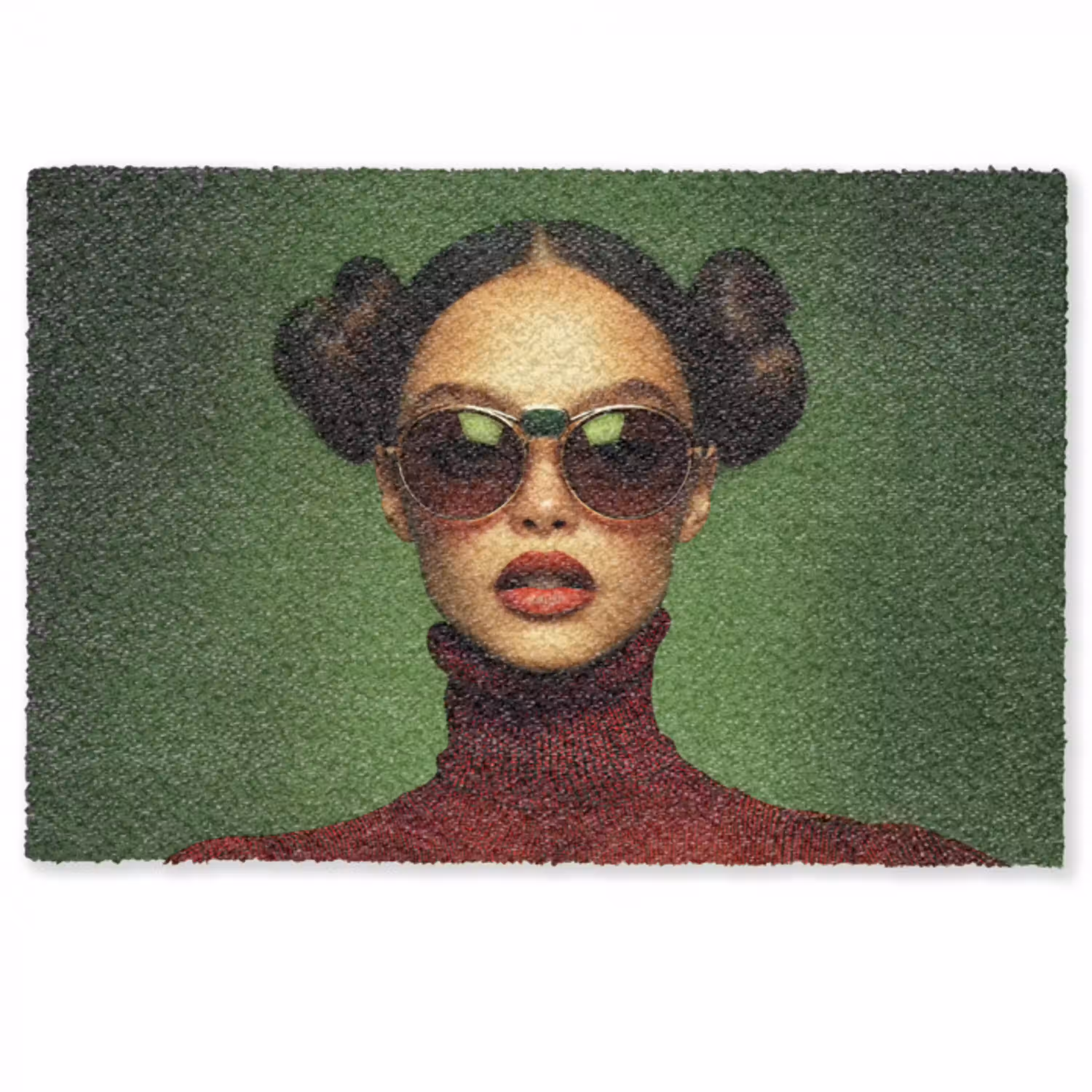 Vrouw - Groen - Bril - Aesthetic - Modern Deurmat klein -zkaufland3d