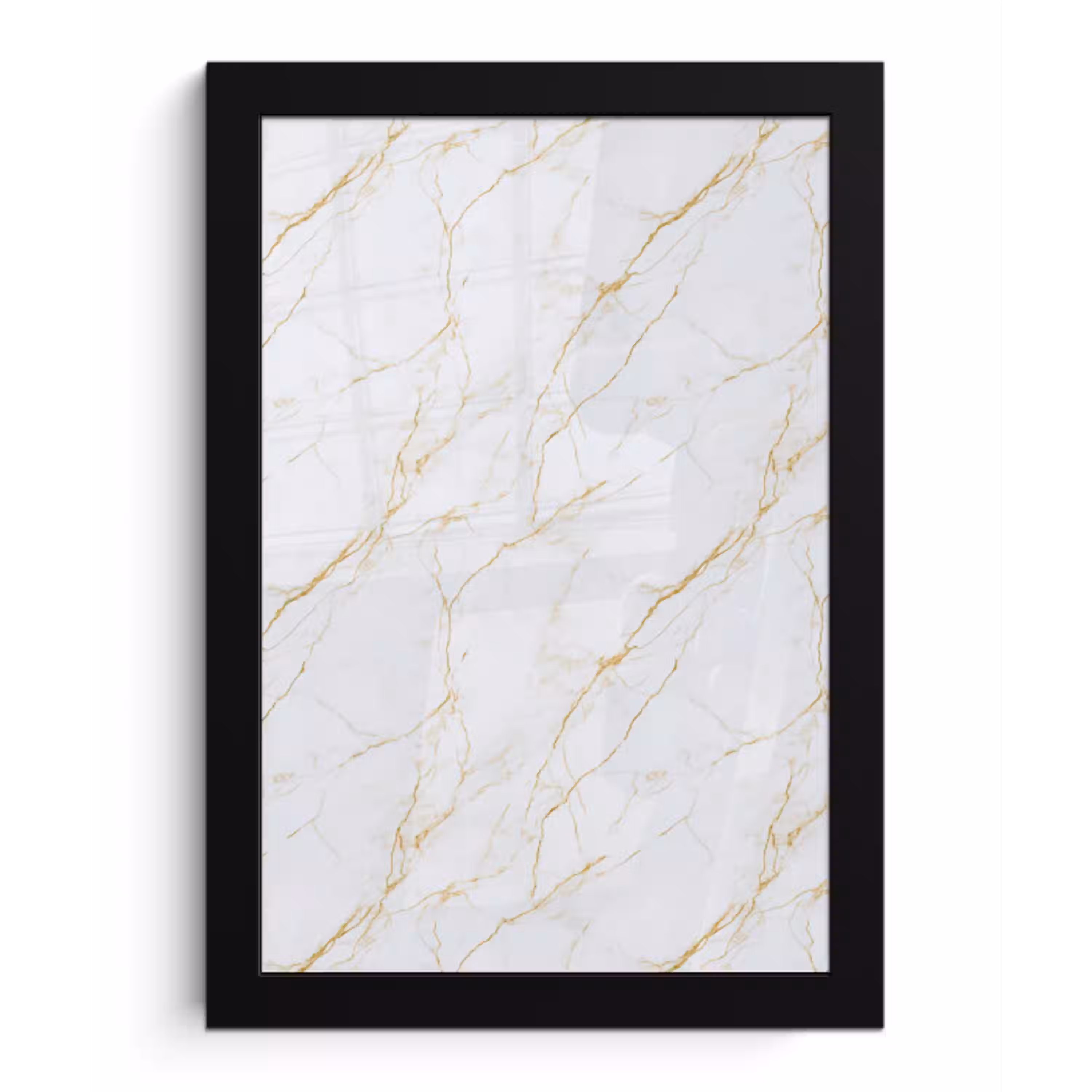 Wit - Marmer - Goud - Luxueus fotolijst zwart zonder passe partout klein 224 -3d