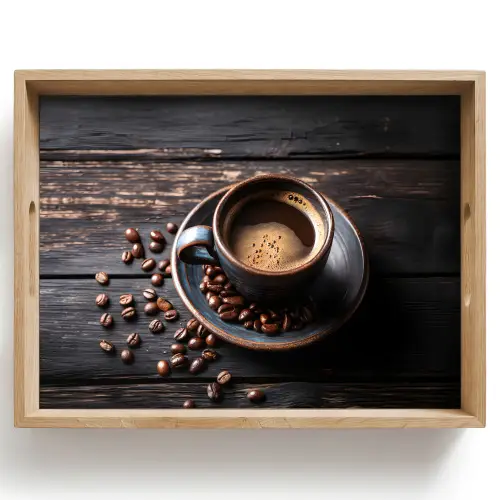 Kop - Koffie - Hout - Bonen Dienblad Rechthoek middel -z3d_shopping