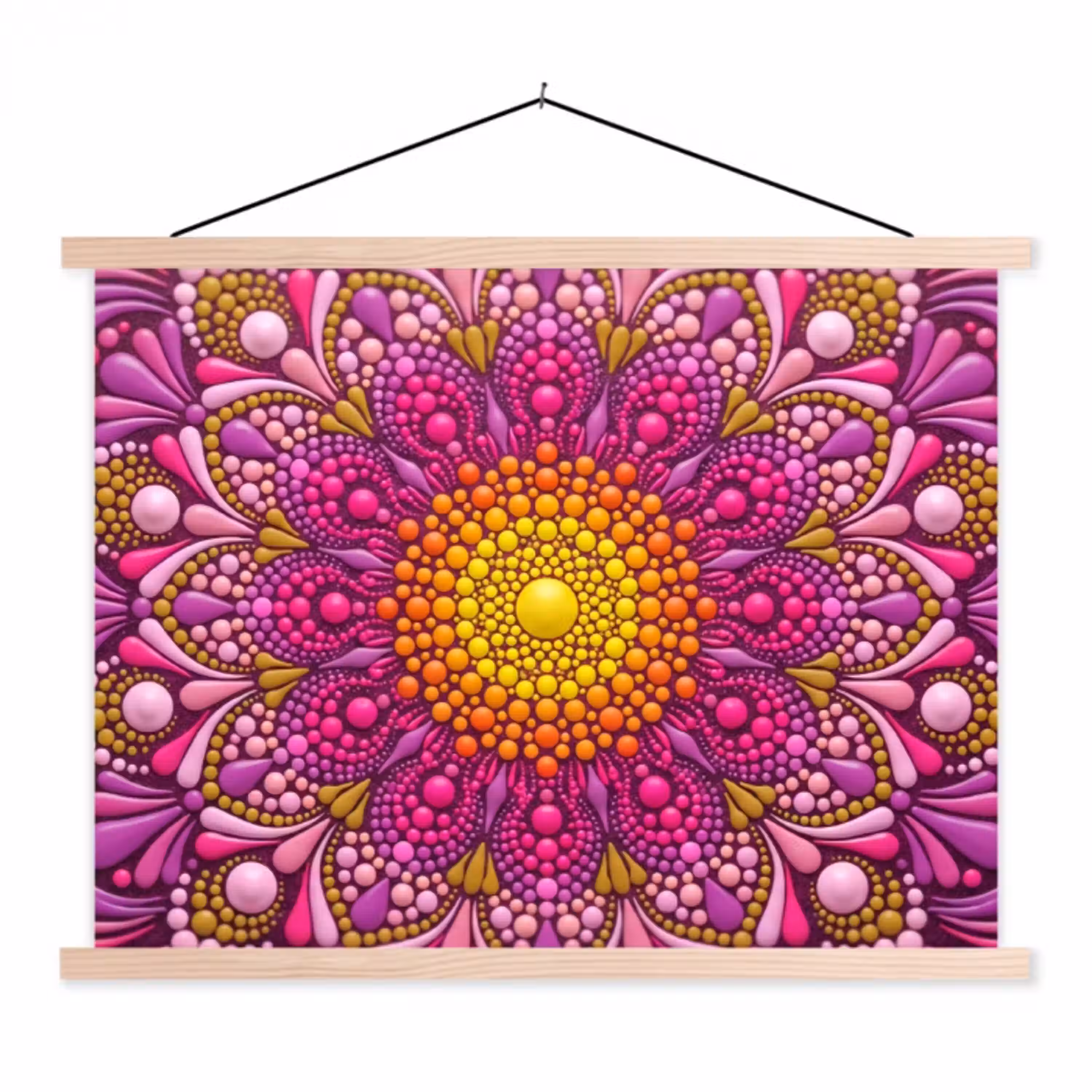 Patroon - Stippen - Abstract - Kleurrijk textielposter latten blank klein -3d