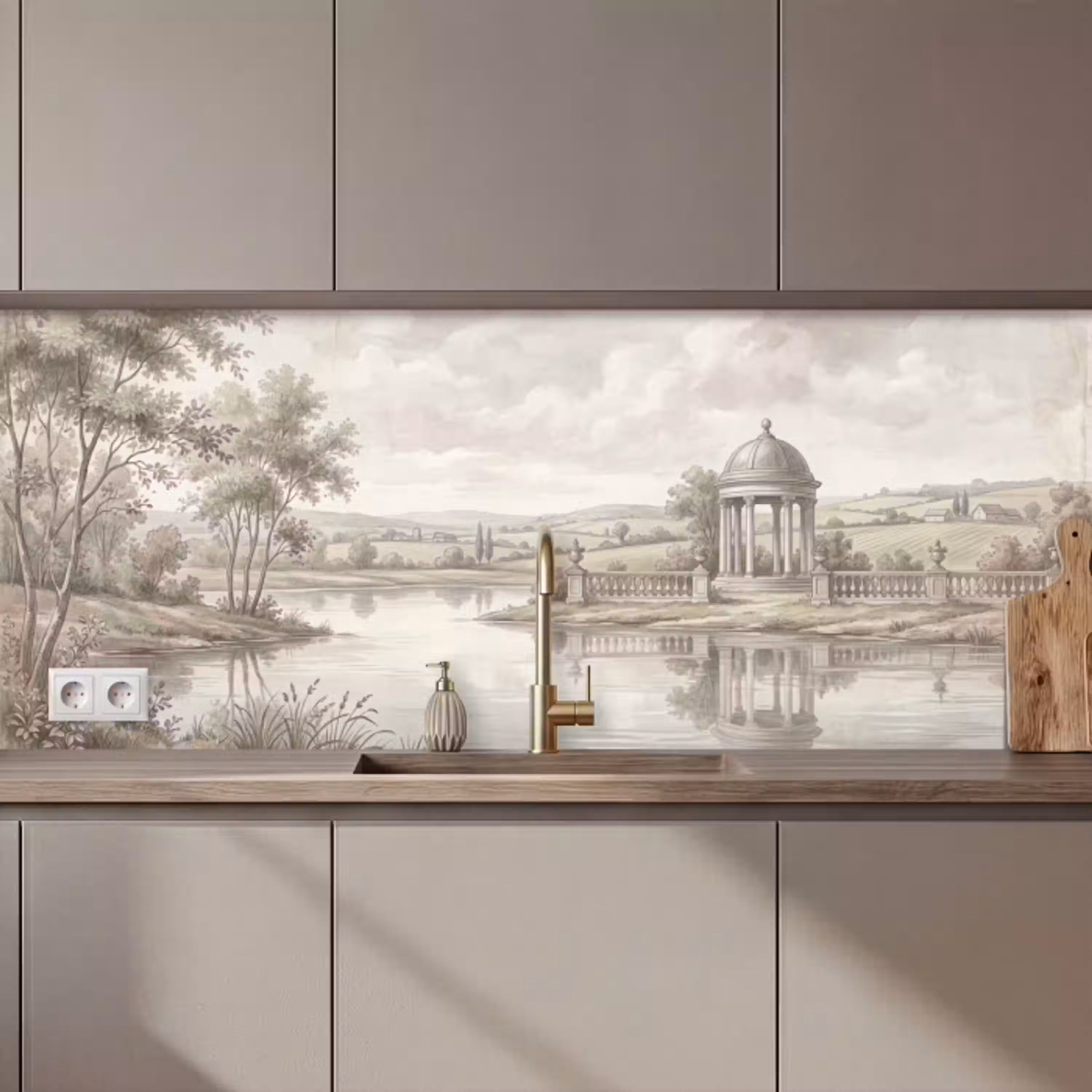 Landschap - Water - Natuur - Sepia keuken achterwand 2 middel zz_3dshopping