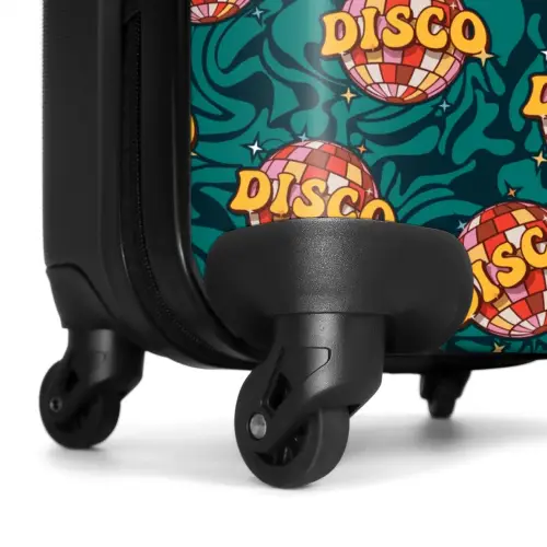 Retro disco wave bal patroon kleurrijk NBS - Handbagage koffer - Kinderen Unisex middel -wiel