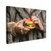 Vrouw - Hamburger - Bontjas canvas 2cm klein -z3d