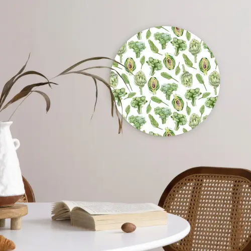 Groene - Groente - Broccoli - Artisjokken Wandcirkel plexiglas klein 852 -sfeer4