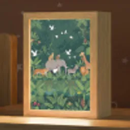 Tropisch - Jungle -  Groen Light Box met kabel (Kinderlampje) klein -zzz_3d_website