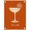 Cocktail - Oranje - Zomer - Quote tuinposter los doek klein -3d
