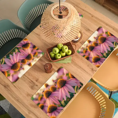 Bloemen - Paars - Bijen Placemat vinyl groot -zzsfeer5_Kitchenyeah-website
