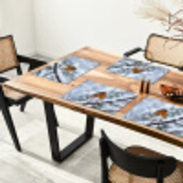 Roodborstje - Tak - Sneeuw - Winter - Levendig Placemat vinyl groot -zzsfeer4_Kitchenyeah-website