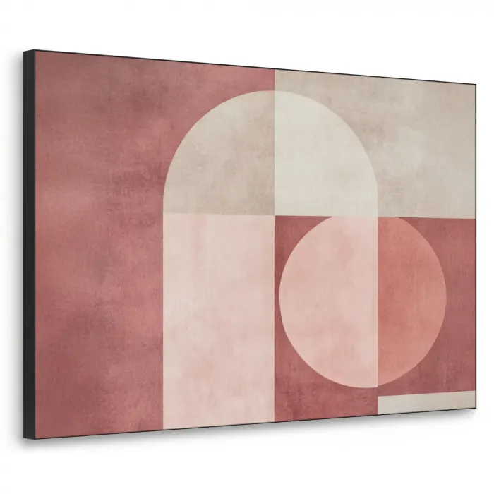 Figuren - Abstract - Roze Textielframe - compleet frame klein -3d