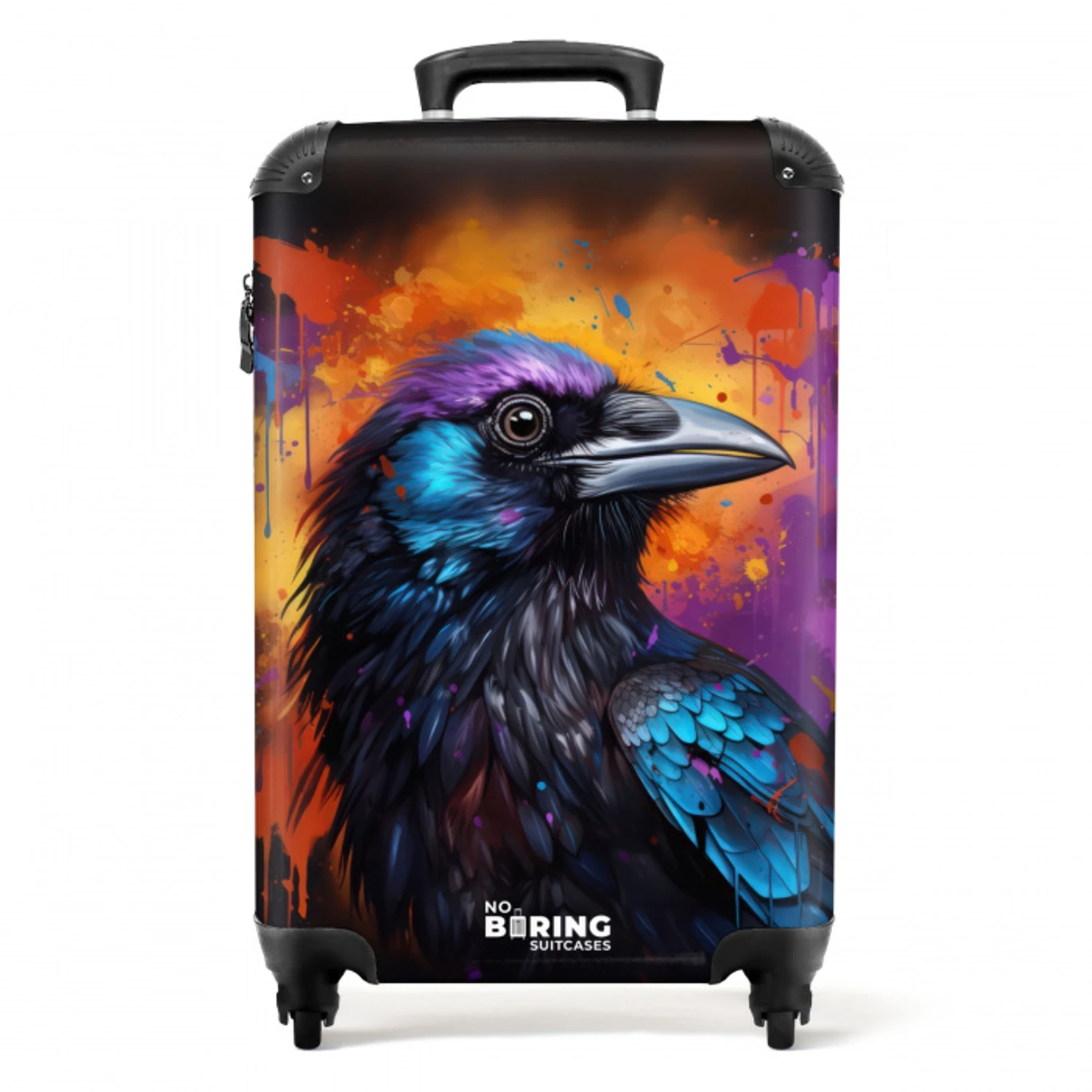Kraai met kleurrijke graffiti NBS - Handbagage koffer - Unisex middel -productfoto_recht