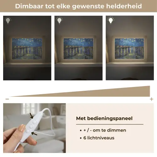 Van Gogh - Brug - Oude meesters Light Box met kabel (Tafellamp) klein -USP_dimbaarNL