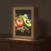 Tomaat - Avocado - Peper - Graffiti - Verf - Modern Light Box met kabel (Tafellamp) klein -z3d_website