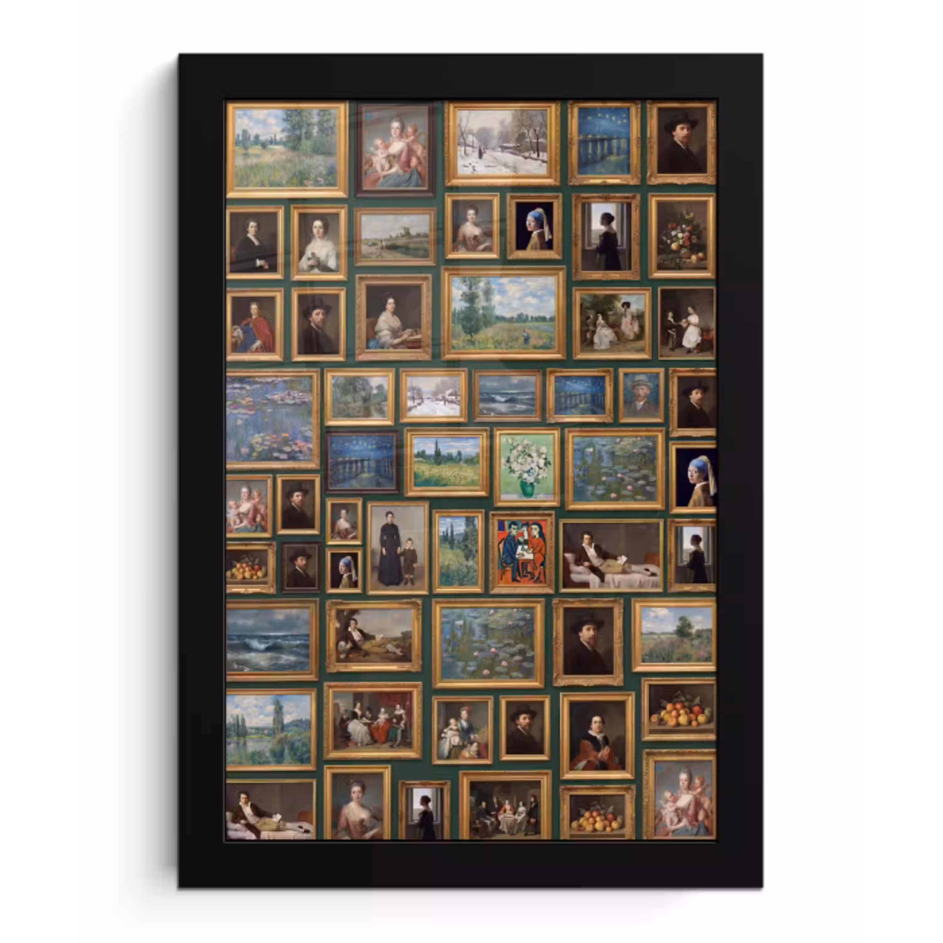 Kunst - Schilderijen - Collectie - Klassiek - Groen fotolijst zwart zonder passe partout klein -3d