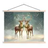 Kerstmagie - Winterwoud - Rendier textielposter latten blank klein -3d