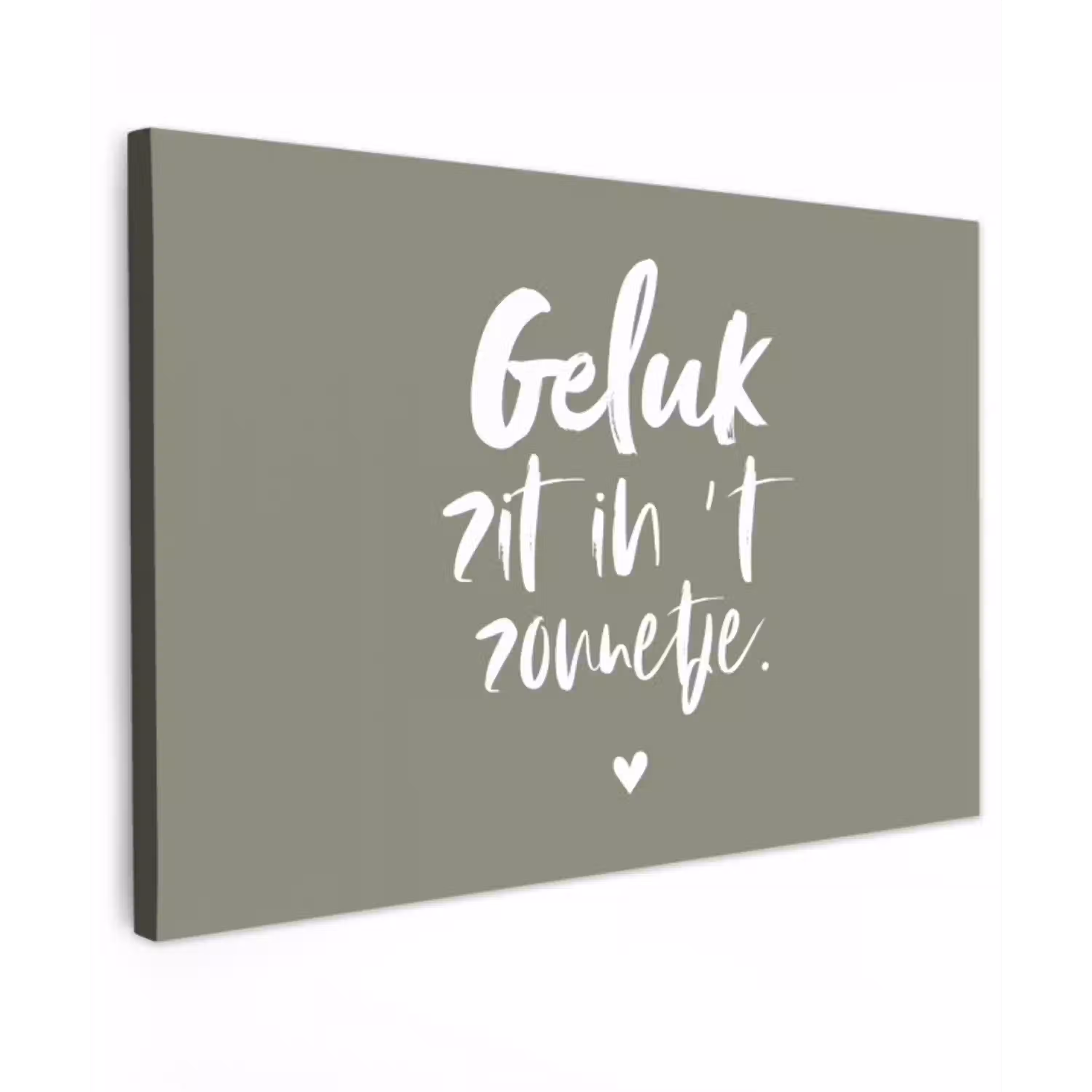 Geluk zit in 't zonnetje - Tekst - Geluk - Quotes - Zon Tuinposter op houten frame 2 cm dik klein -3d