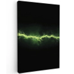 Gaming - Elektriciteit - Lijn - Vonken - Groen Tuinposter op houten frame 2 cm dik middel -3d