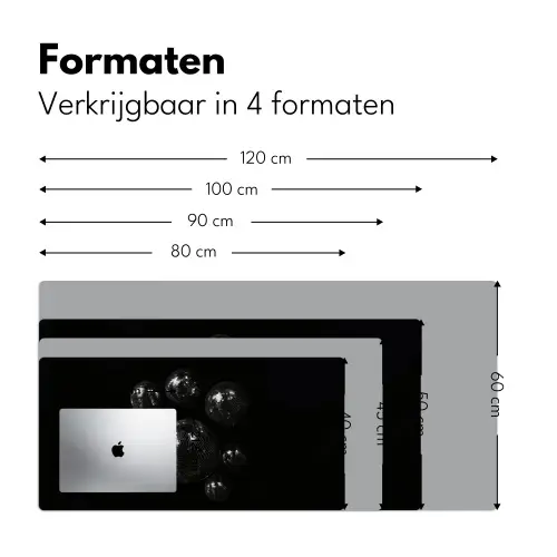 Discoballen - Minimalistisch - Zwart Muismat XXL klein -sfeer5