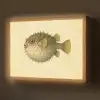 Stekels - Vis - Opgeblazen - Bruin Light Box met batterij (Wandlamp) middel -z3d_website