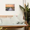 Zonsonderang - Zee - Pad - Gras - Duin - Vogels tuinposter los doek klein -sfeer7