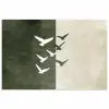 Japandi - Vogel - Groen poster papier klein -3d