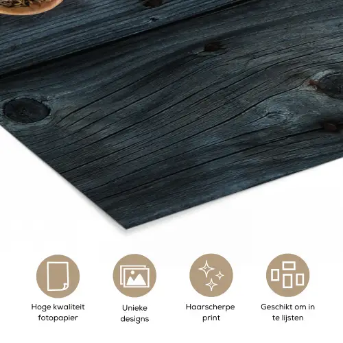 Kruiden - Lepels - Hout - Keuken - Specerijen - Industrieel poster papier klein -closeup_NL