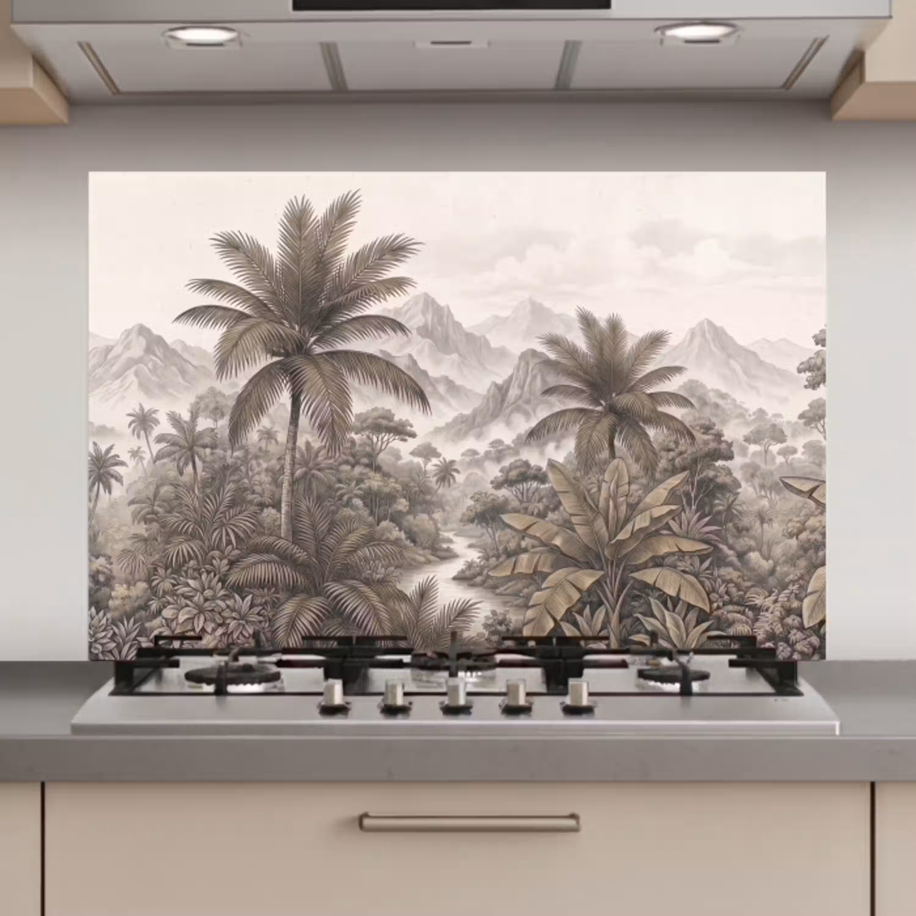 Natuur - Bergen - Rivier - Tropisch - Vintage keuken achterwand spatscherm klein -3d_website