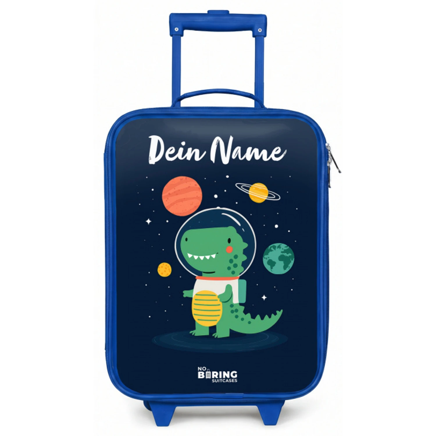 Ruimte - Dino - Planeten - Sterren Kinderkoffer - Blauw klein -zz3dotto