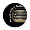 Sardines - Tekst - Vis - Blik Wandcirkel aluminium klein -3d
