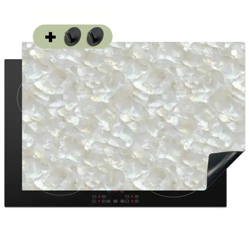 Parelmoerglans - Wit - Schelp Inductie beschemer met haakjes klein 777 -3d