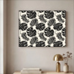 Modern - Monstera - Zwart Textielframe zwart klein 947 -sfeer2