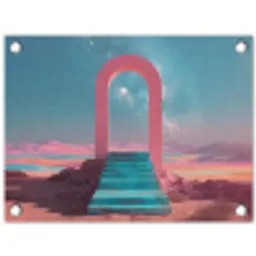 Trap - Boog - Sterrenhemel tuinposter los doek klein -3d