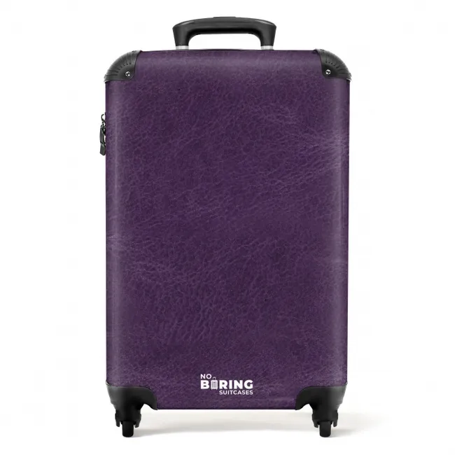 Lederen look aubergine paars NBS - Handbagage koffer - Volwassenen Unisex middel -productfoto_recht
