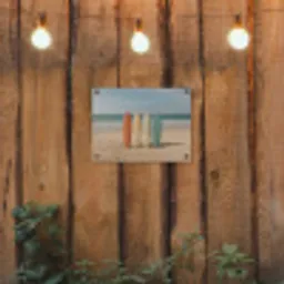 Strand - Surfbord - Pastel tuinposter los doek klein -sfeer1