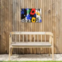 Bloemen - Bladeren - Abstract - Zwart Tuinposter op houten frame 2 cm dik klein -sfeer4