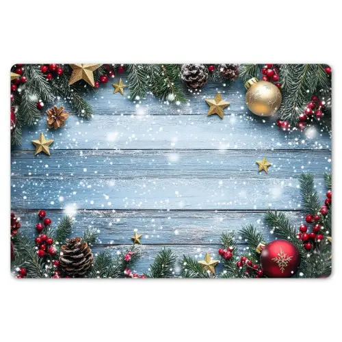 Kerstomlijsting - Sneeuw - Meerkleurig Placemat vinyl groot -zzsfeer1_Kitchenyeah-website