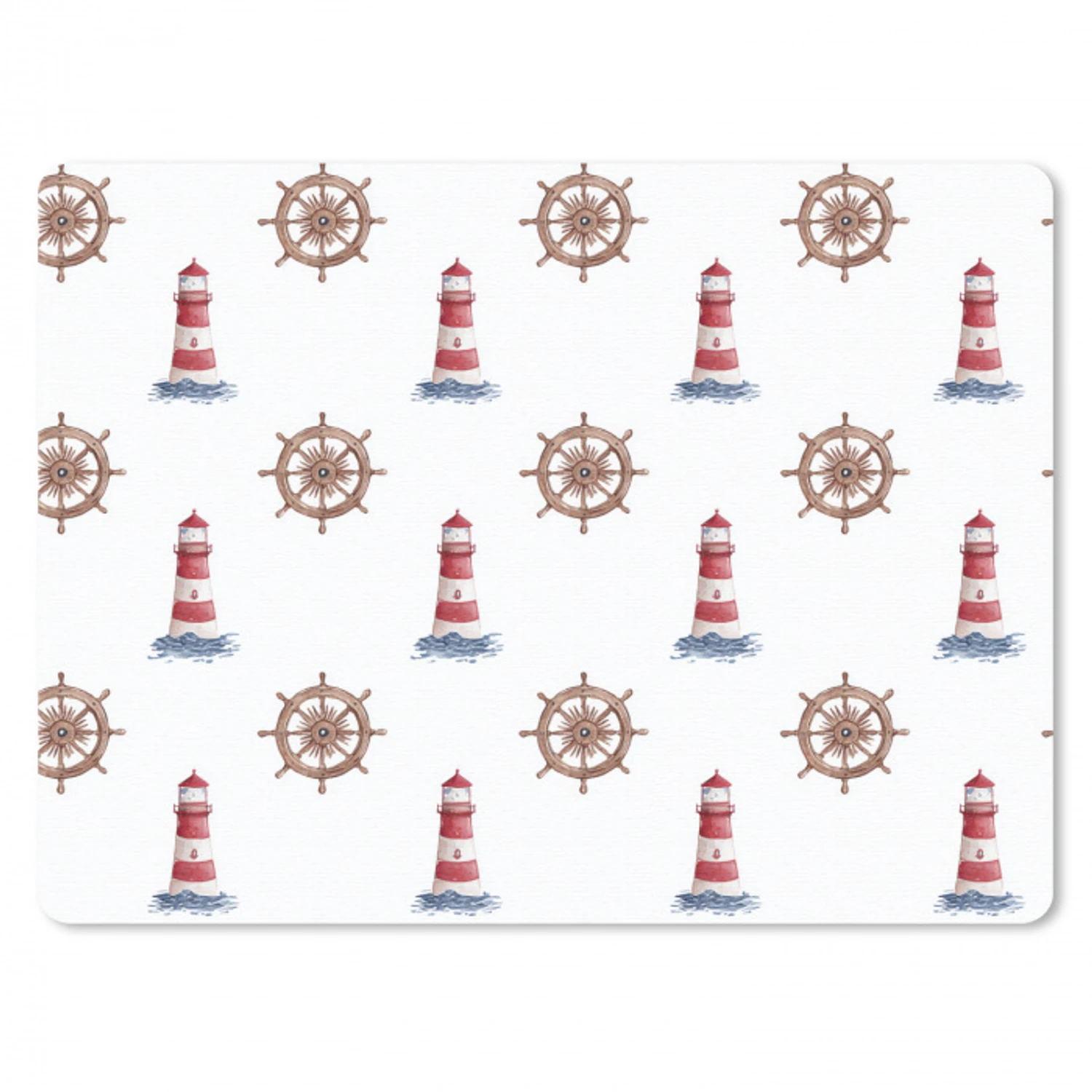 Nautisch - Klassiek - Rood muismat rubber klein 262 -3d